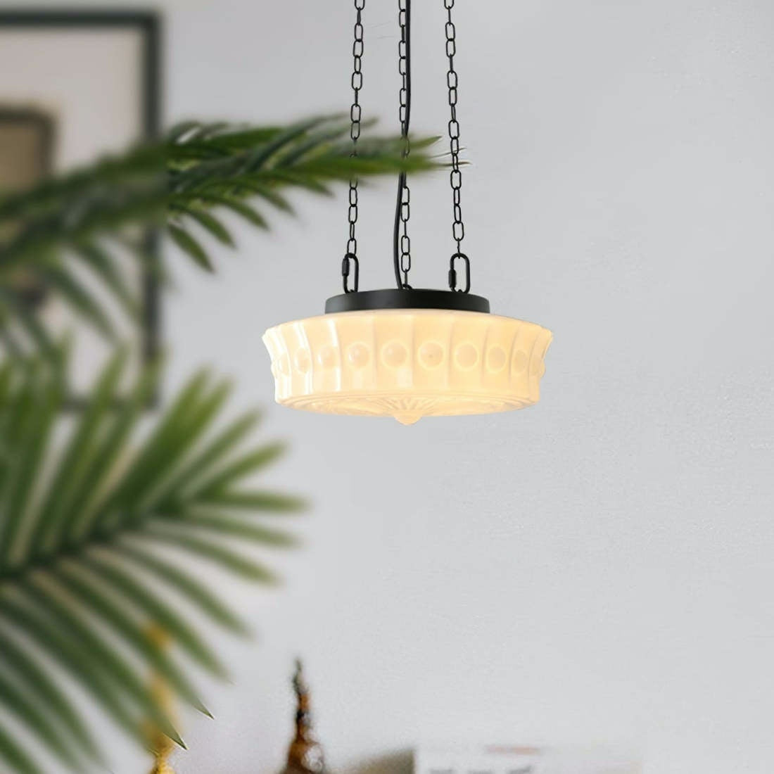 M48 Iron and Glass Cylinder Chandelier