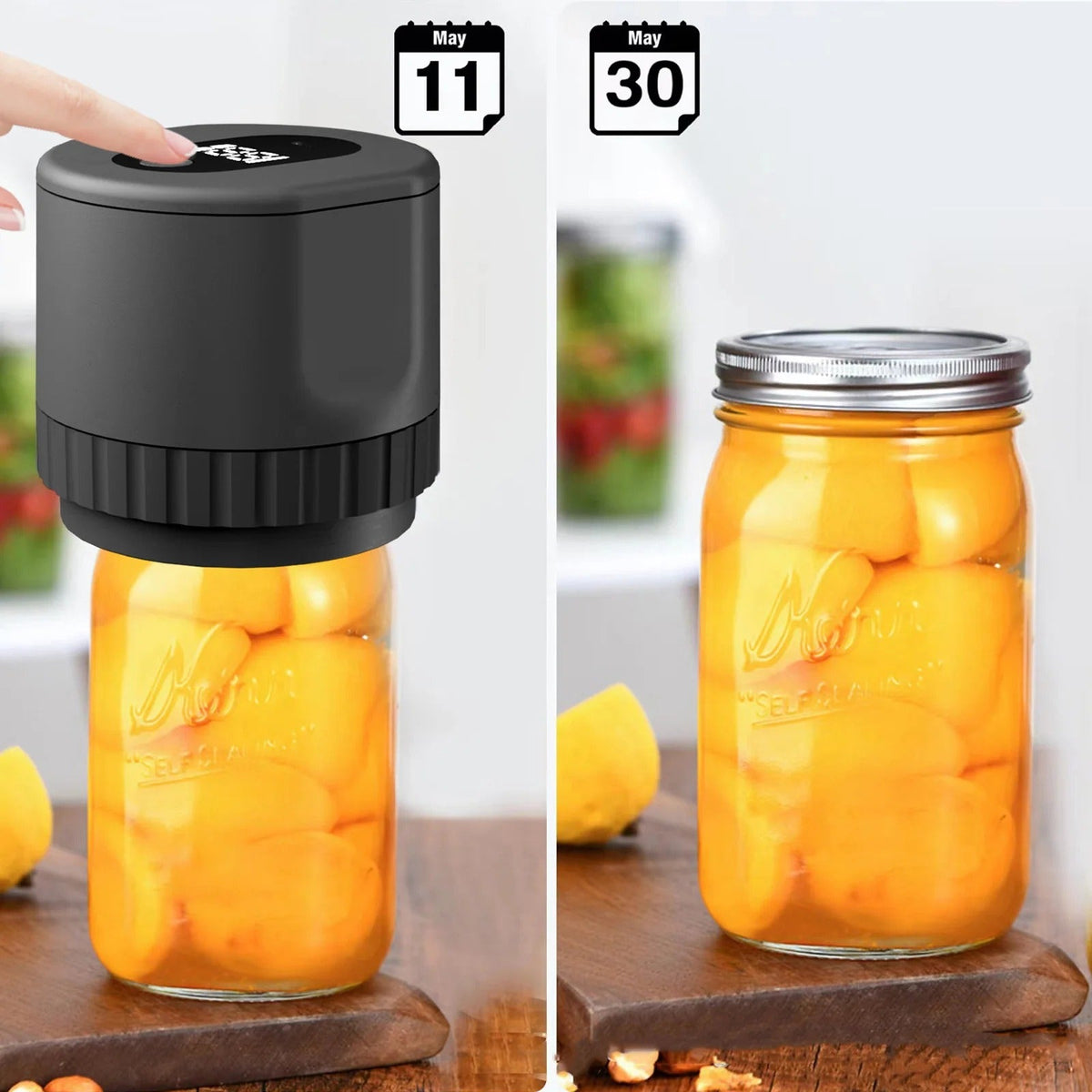 FreshLock Cordless Mason Jar Vacuum Sealer Kit, Rechargeable - Desfino