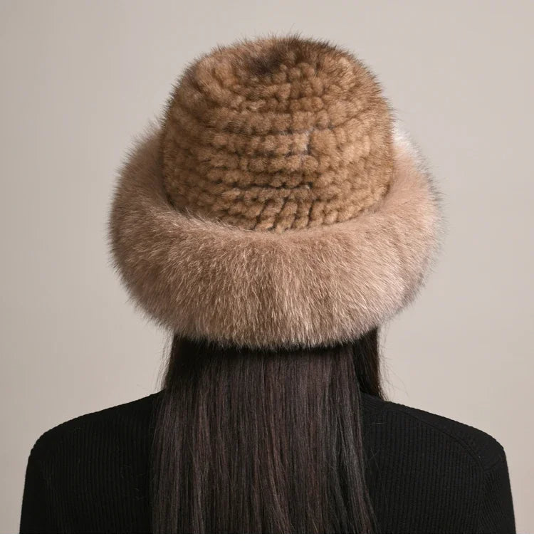 Novaine Classic Mink Fur Winter Hat — Insulated Lining - Desfino