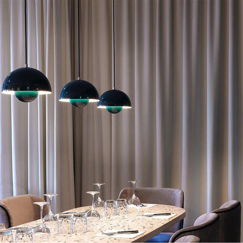 Suspension LyraLine — métal/verre/pierre, 5–10W, E27 CA, 90–260V - Desfino