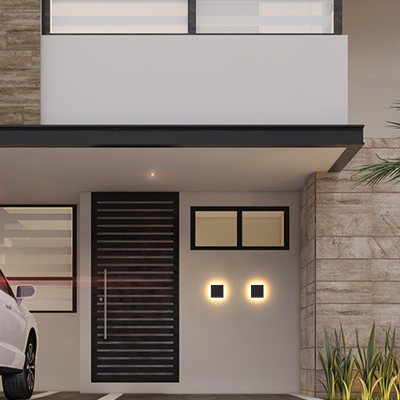 AeroLume Applique murale d’extérieur LED ronde, noire et blanche - Desfino