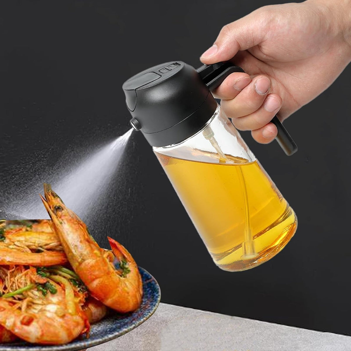 Culina dobbeltvirkende oliespray og dispenserflaske til madlavning - Desfino