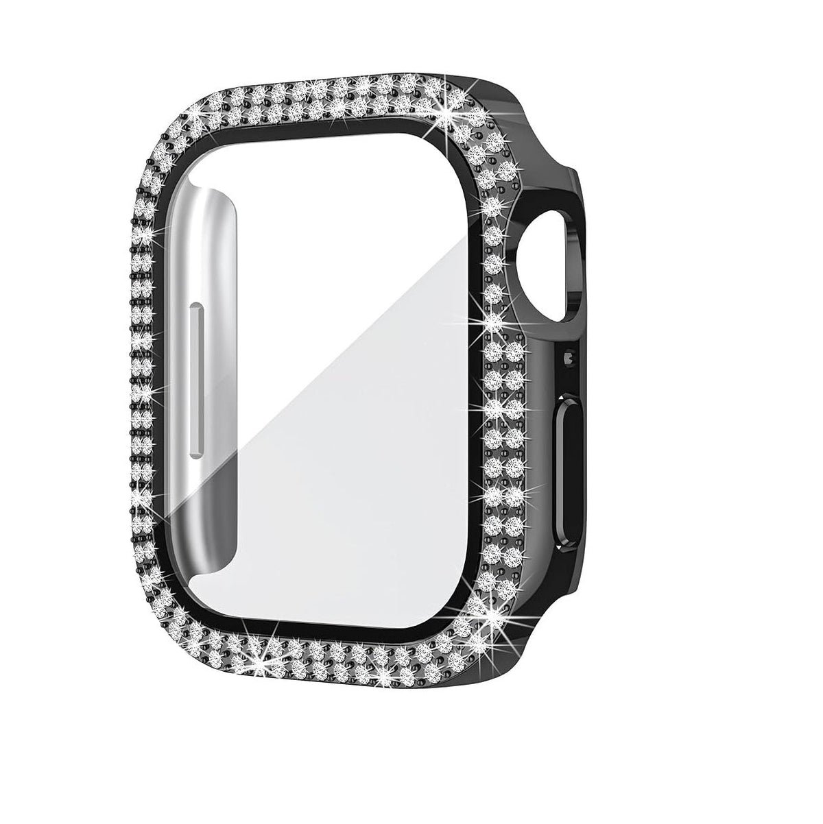 Capa de vidro temperado para Apple Watch — Strass em fila dupla - Desfino