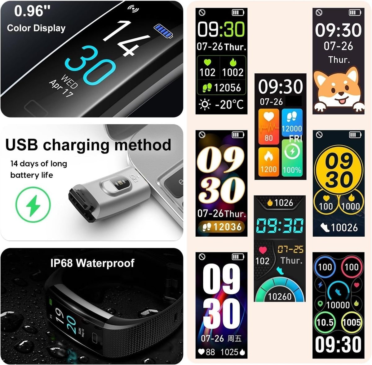 Ceas inteligent impermeabil Luma — Tensiune arterială, ritm cardiac și somn, Bluetooth 5.0 - Desfino