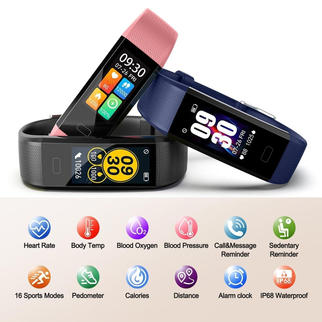 Ceas inteligent impermeabil Luma — Tensiune arterială, ritm cardiac și somn, Bluetooth 5.0 - Desfino