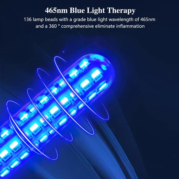 Wellness Wand — Luce rossa/blu, vibrazione regolabile, timer da 35 minuti - Desfino