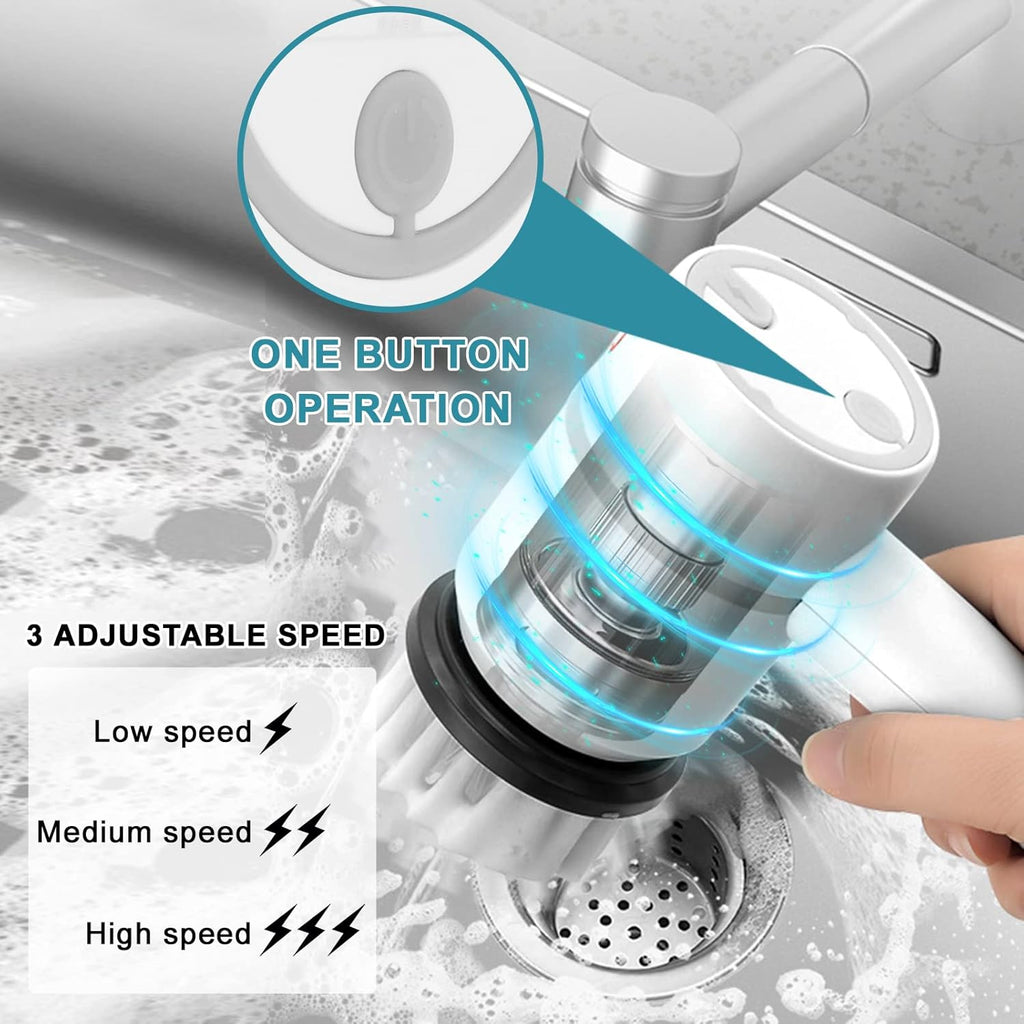 Brosse électrique sans fil - Batterie rechargeable, rotation à 360° - Desfino