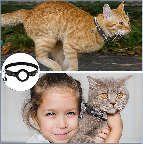 Collier réfléchissant pour chat à ouverture rapide - support réglable pour traceur GPS - Desfino
