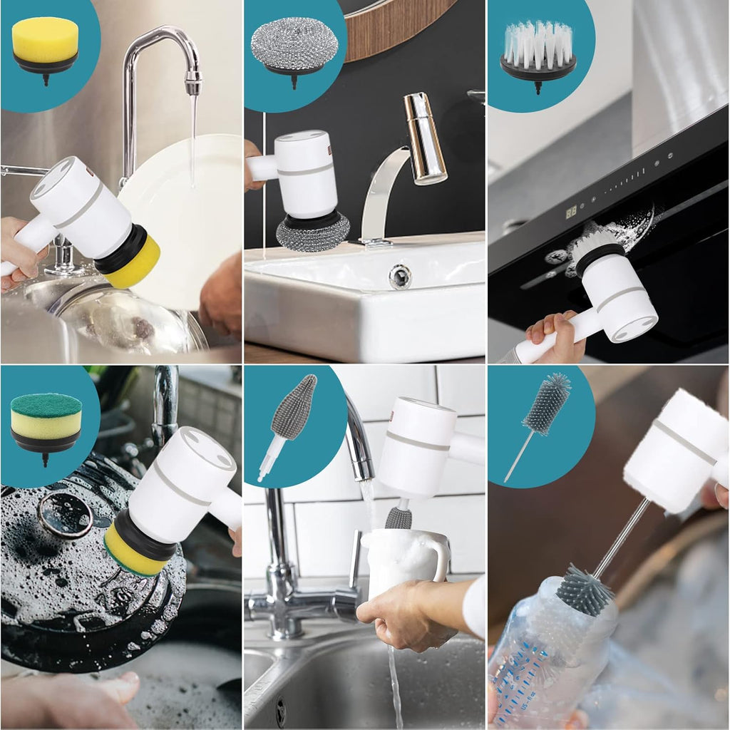Brosse électrique sans fil - Batterie rechargeable, rotation à 360° - Desfino