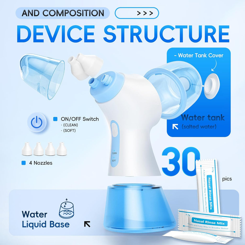 Nettoyeur nasal à double action — Rinçage salin et aspiration douce | Desfino