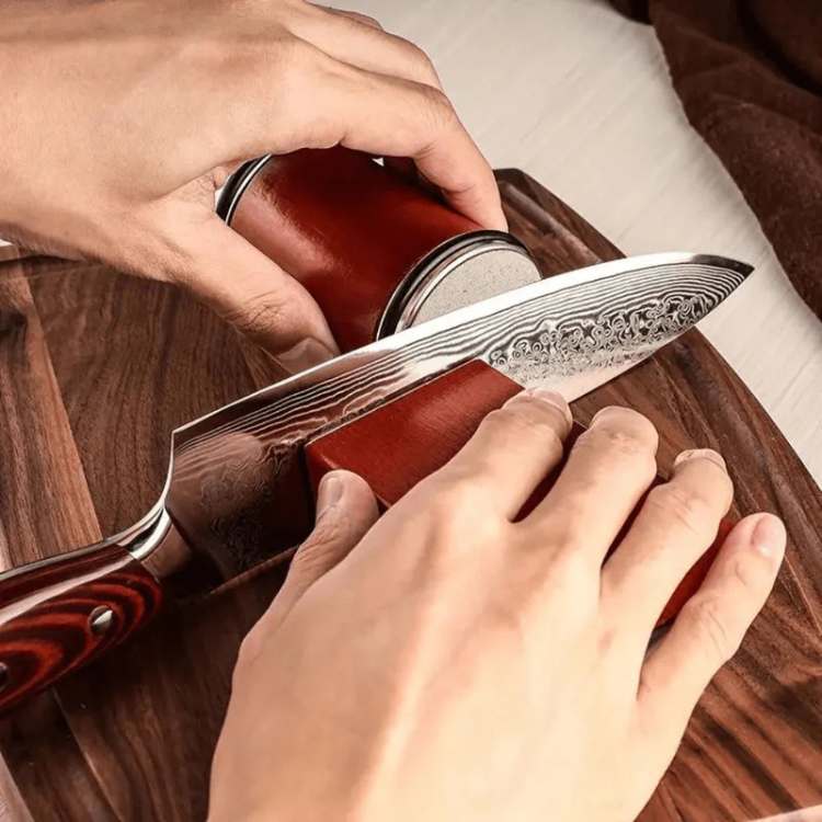EdgeGlide 両面粒度ローリング式ナイフシャープナー - 素早い刃のお手入れ - Desfino