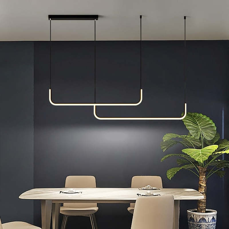 Lampa wisząca LED EdgeGlow — nowoczesna konstrukcja z metalu i silikonu - Desfino