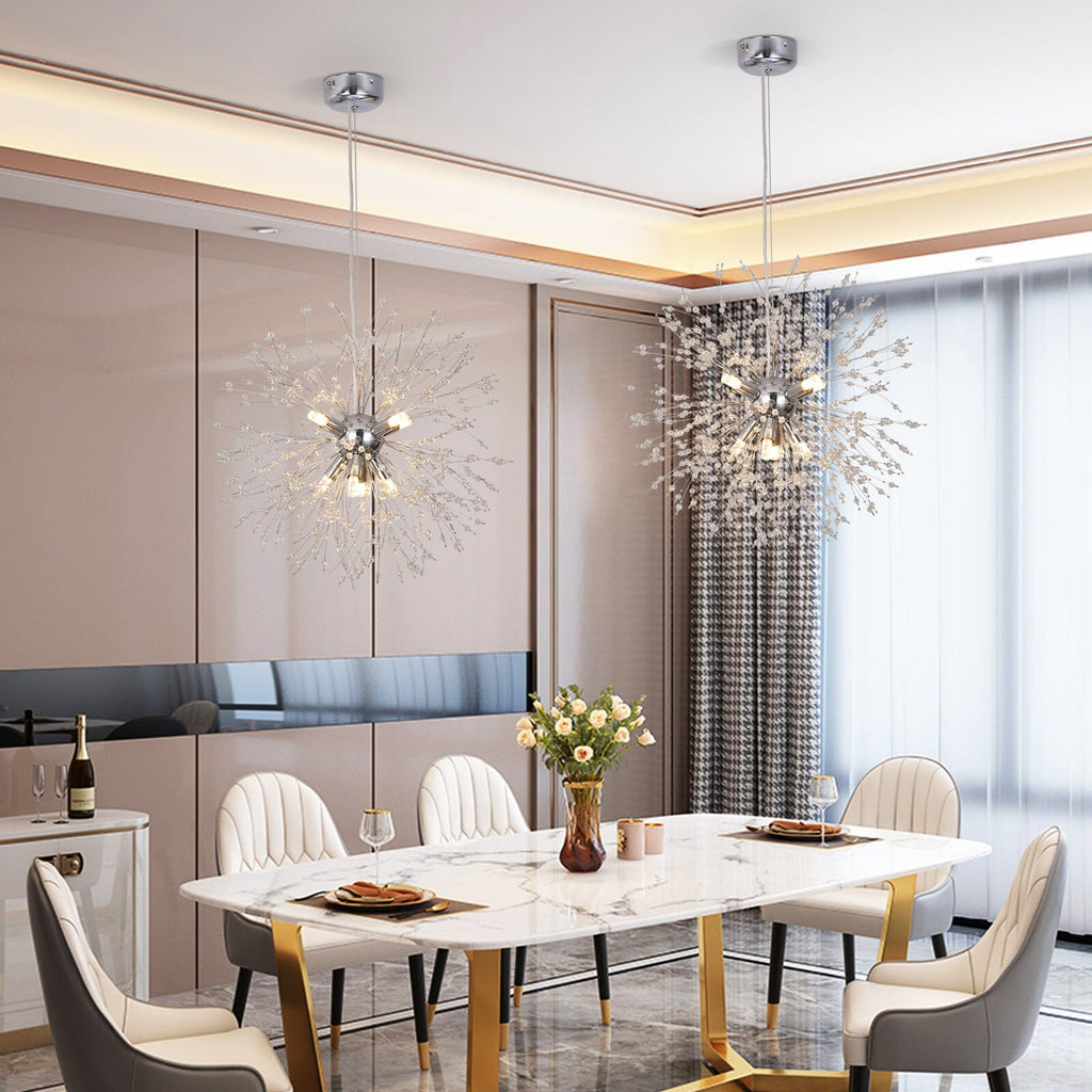 Asterra Crystal Dandelion Pendant Ceiling Light — Adjustable LED Strip - Desfino