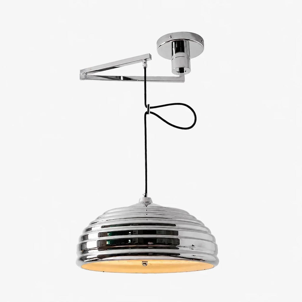 Bauhaus Adjustable Arm Pendant Light — Polished Chrome Industrial Finish
