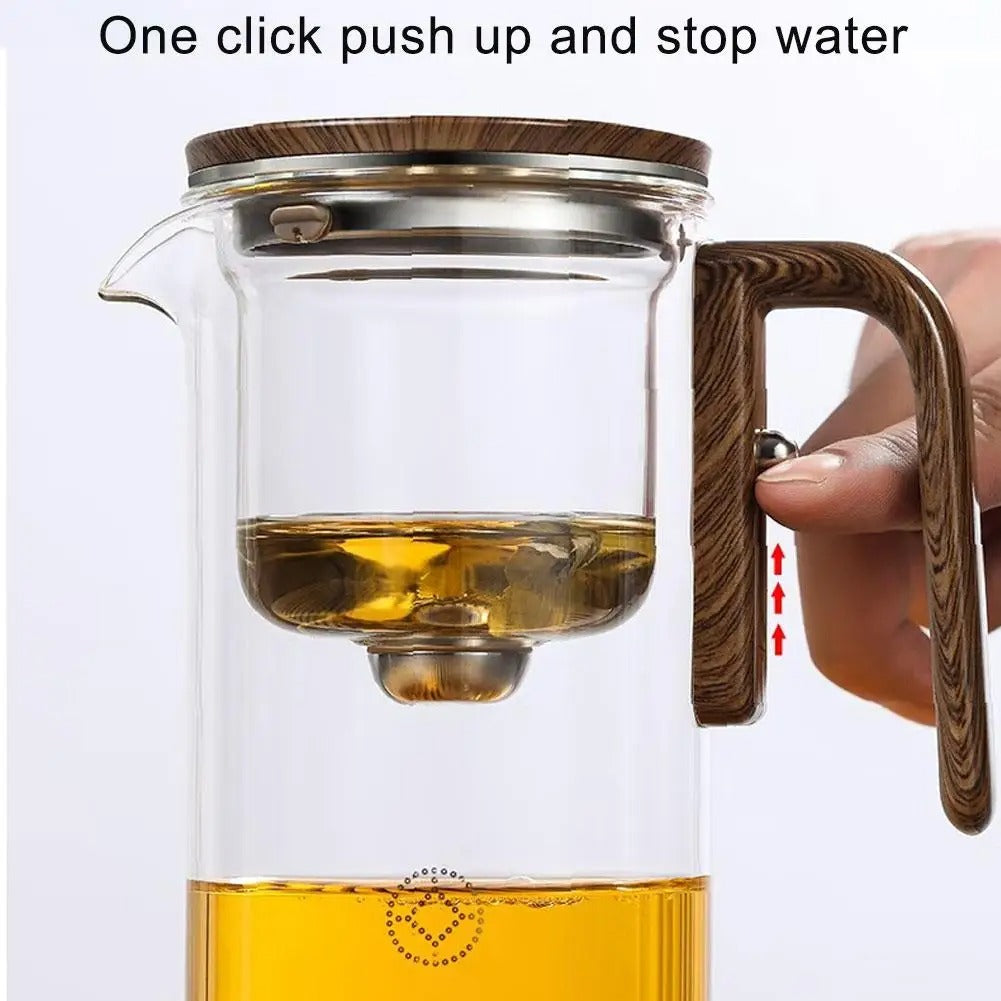 LumiGlass Glass Teapot 401–500 ml — One-Click Magnetic Filter - Desfino
