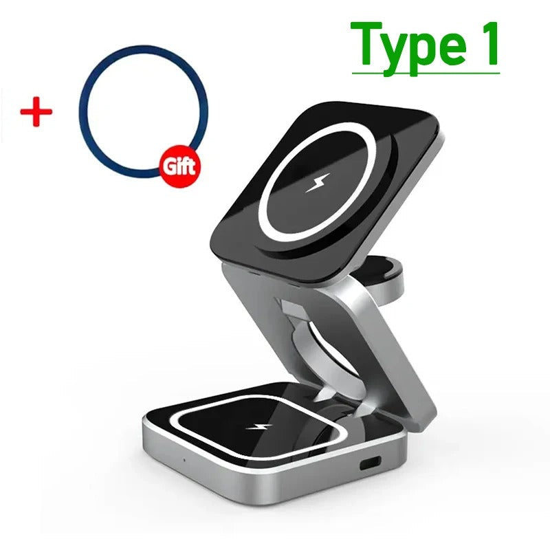 NovaCharge 3-in-1 Magnetic Charger — iPhone, AirPods & Watch | Desfino