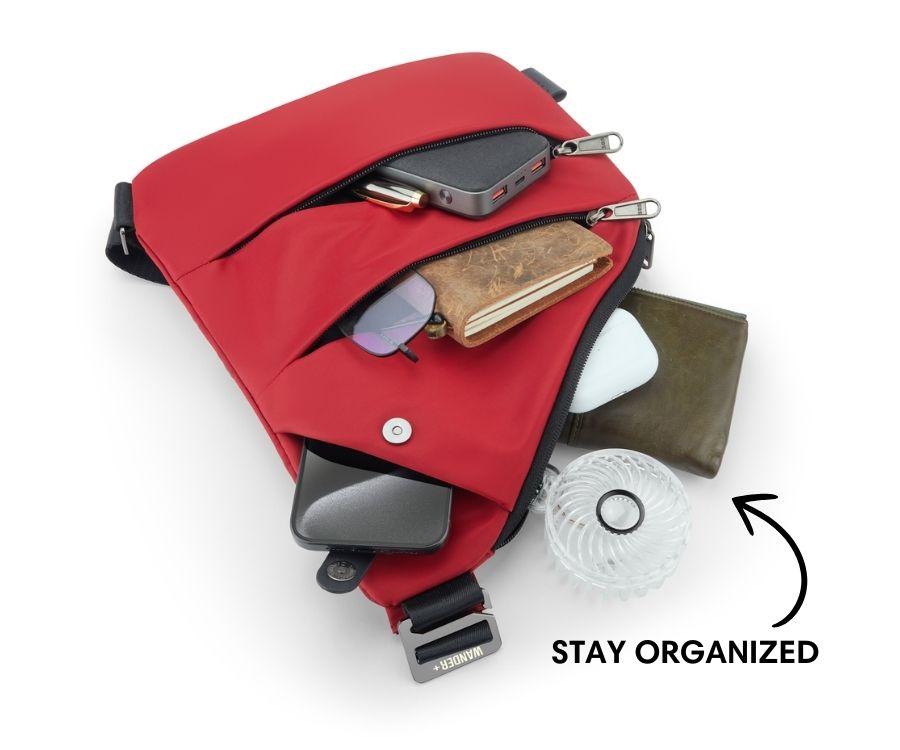 Slim Anti-Theft Travel Bag — Front Carry, Hidden Zippers, Storage - Desfino