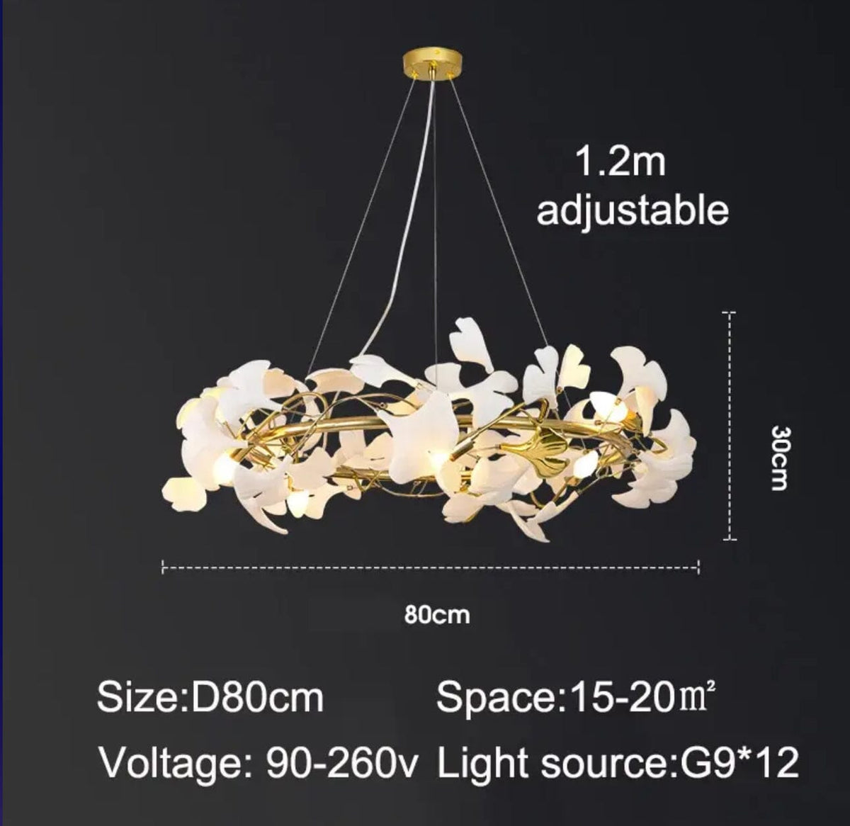 Lampadario in ceramica LumaPetal — Luce LED bianca calda e dimmerabile - Desfino