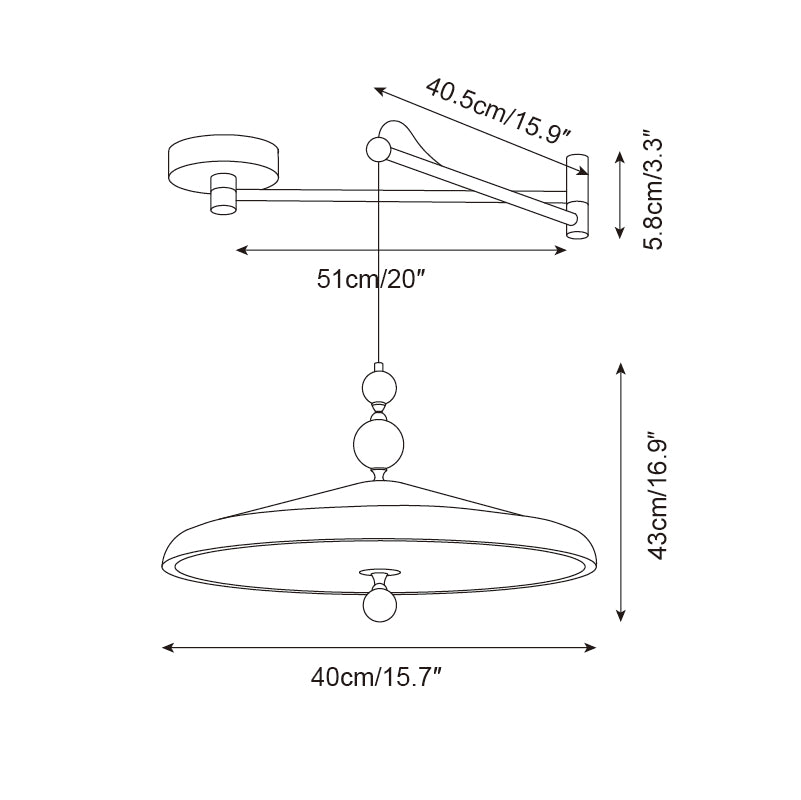 Pendelleuchte mit schwenkbarem Arm – warmes, diffuses Licht, verstellbare Position