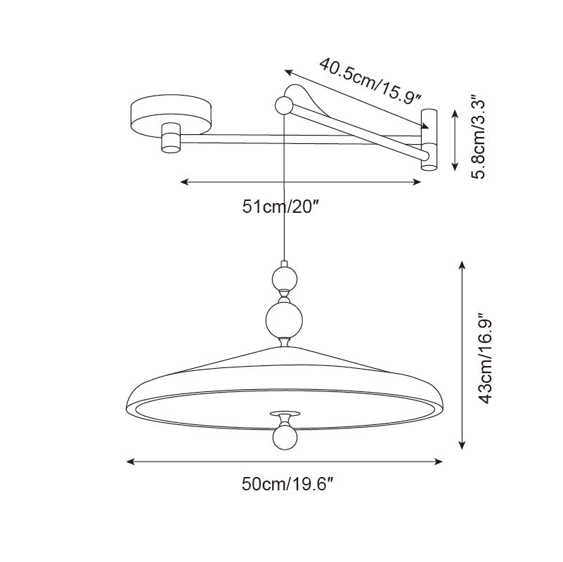 Pendelleuchte mit schwenkbarem Arm – warmes, diffuses Licht, verstellbare Position