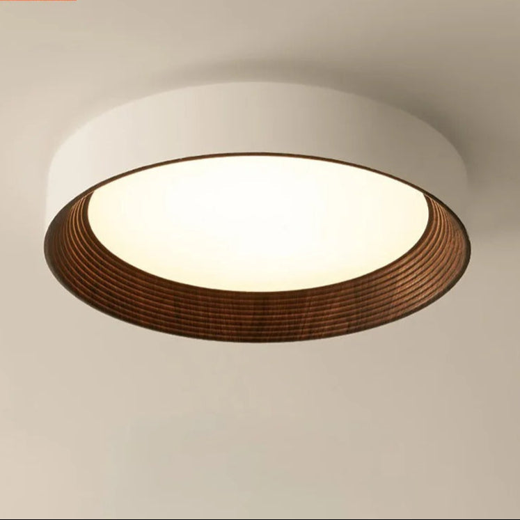 Aurea Lux Deckenleuchte — Einstellbare LED, Acrylschirm, Holz/Walnuss - Desfino