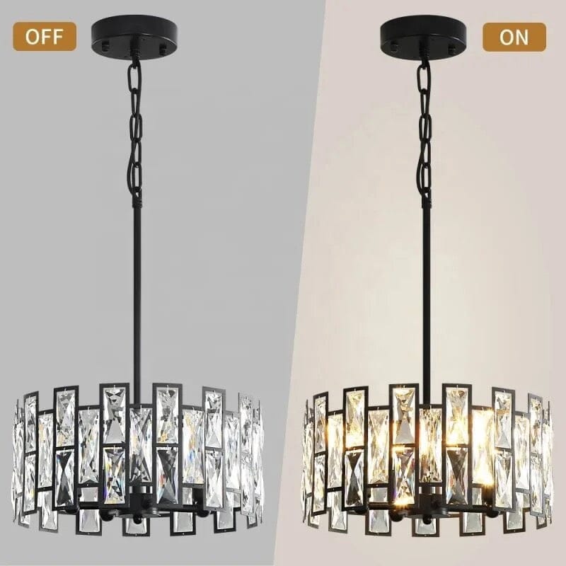 Lunara Crystal Pendant Light — Stainless Steel LED Fixture - Desfino