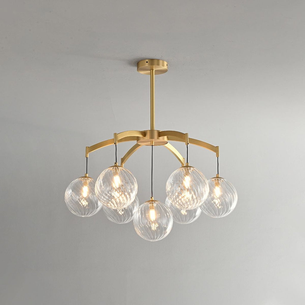 Modern Luxury Copper Glass Ball Chandelier | Desfino