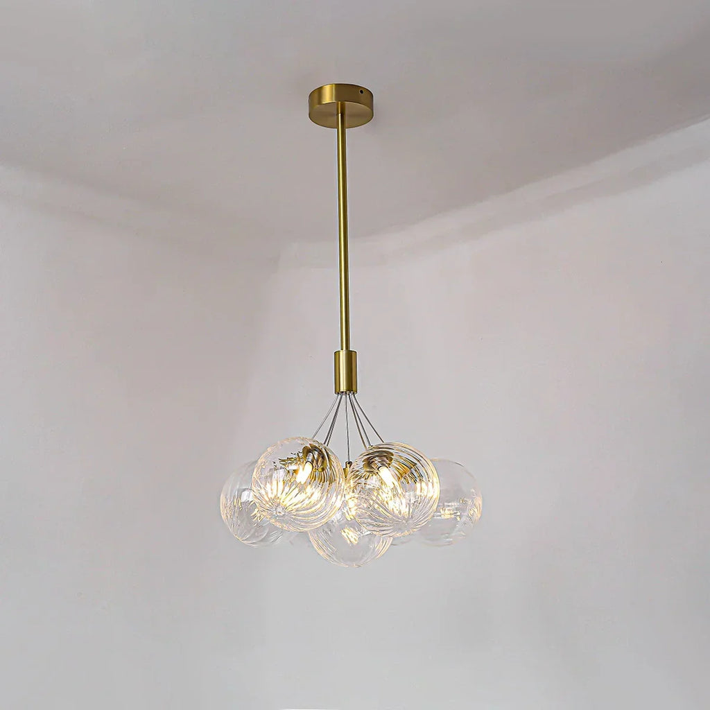 Luxury All Copper Glass Bubble Ball Chandelier | Desfino
