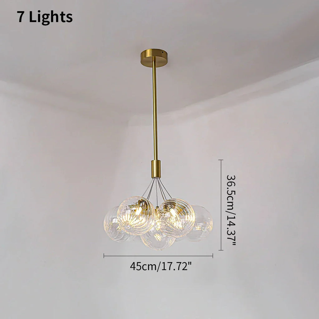 Luxury All Copper Glass Bubble Ball Chandelier | Desfino
