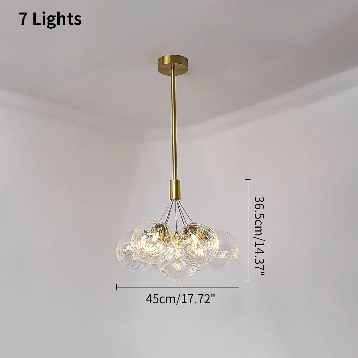 Luxury All Copper Glass Bubble Ball Chandelier | Desfino