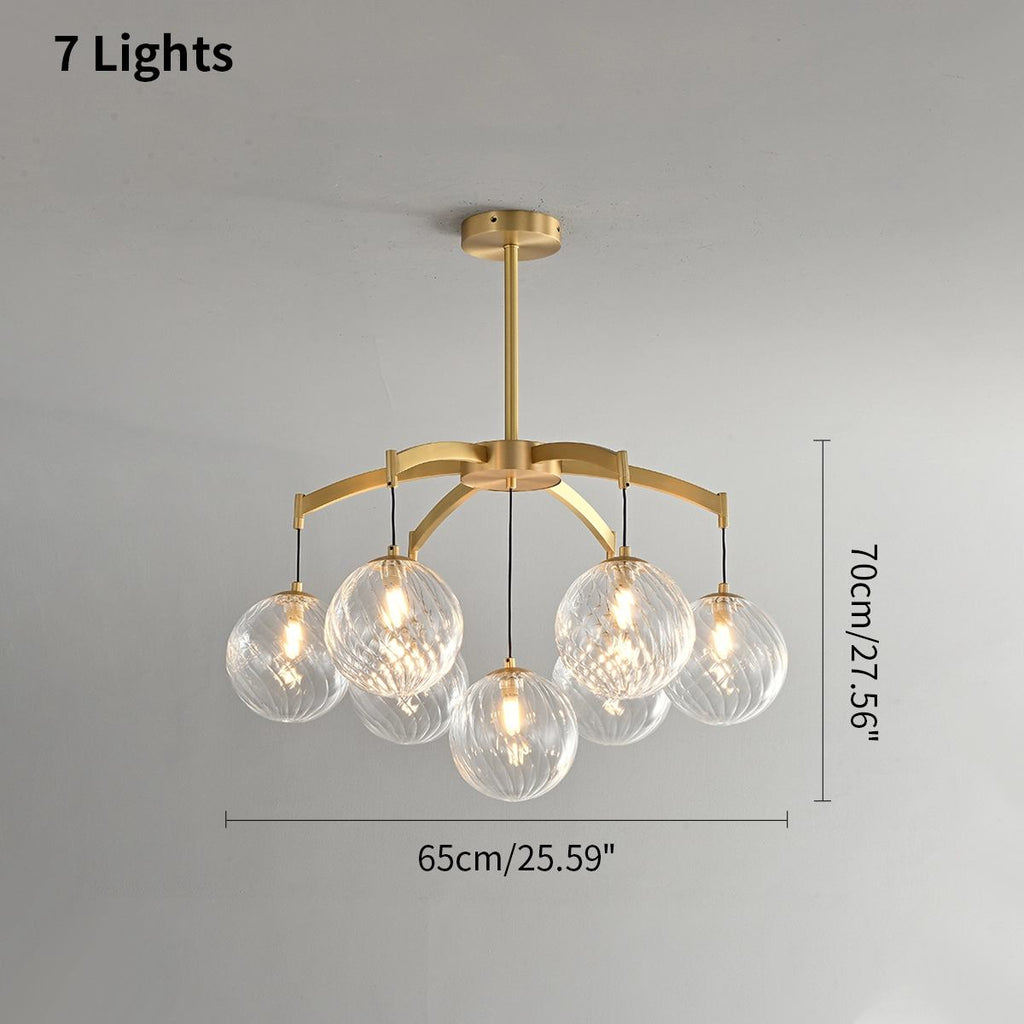 Modern Luxury Copper Glass Ball Chandelier | Desfino