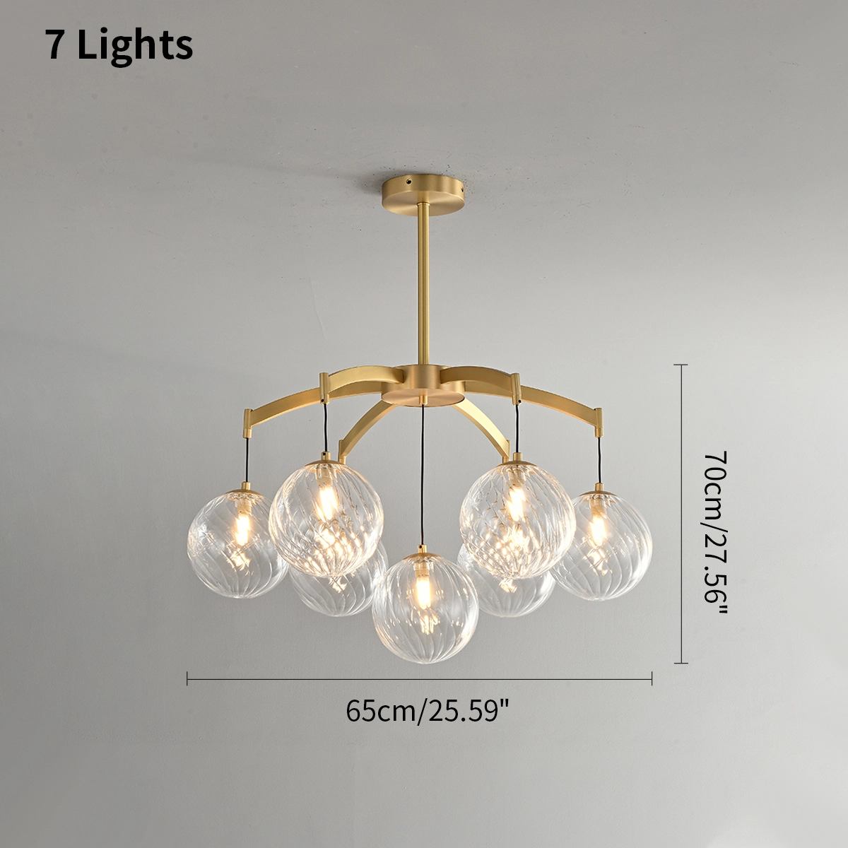 Modern Luxury Copper Glass Ball Chandelier | Desfino