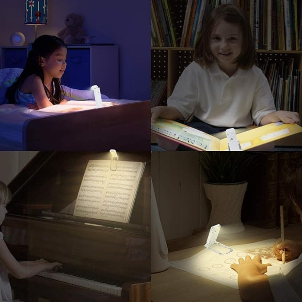 LumaLeaf per USB aufladbare LED-Buchleuchte mit Clip, verstellbar - Desfino