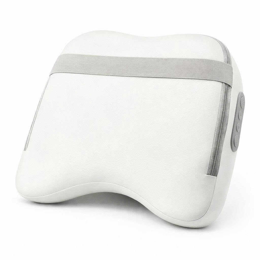 Ergonomický masážní polštář se 4 masážními hlavicemi — kompaktní vyhřívané tvarování na krk a ramena