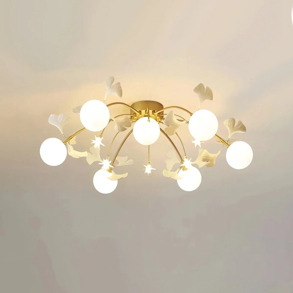 Ginkgo-Glasdeckenleuchte für das Wohnzimmer | Desfino