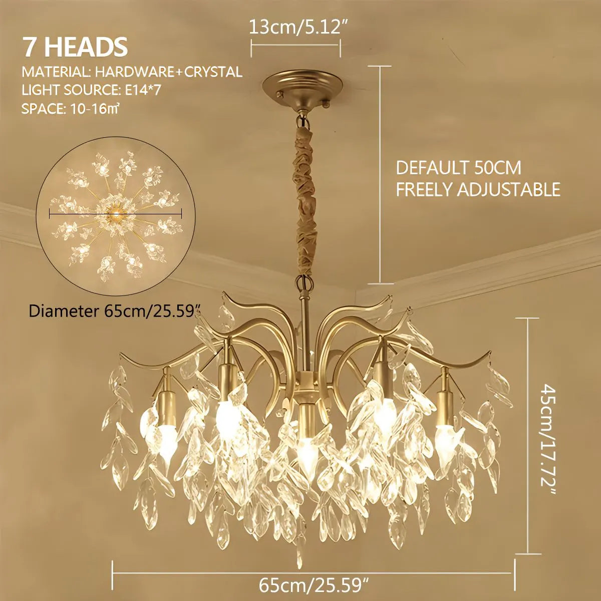 French Light Luxury Crystal Chandelier | Desfino