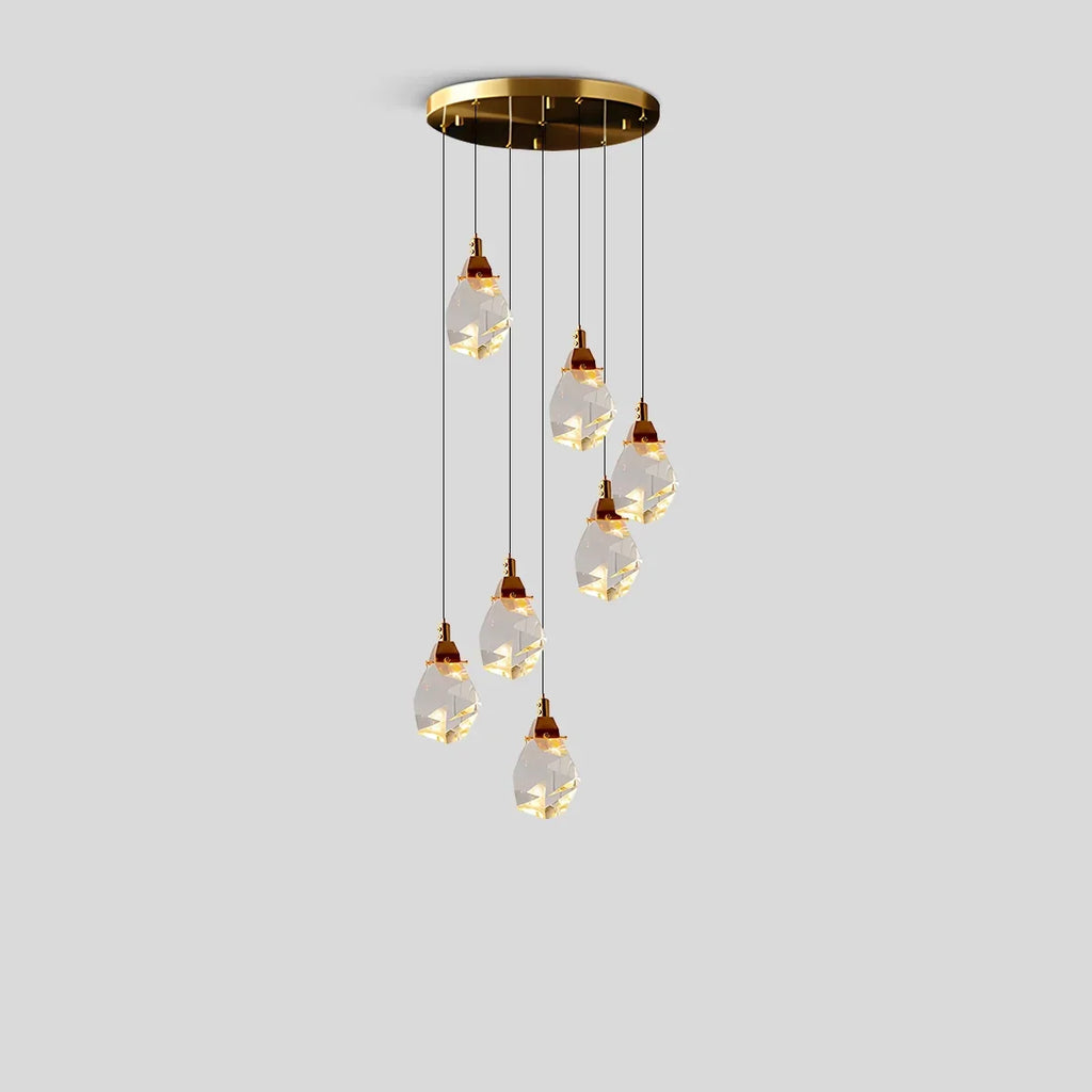 Rock Crystal Rain Chandelier for Living Room | Desfino