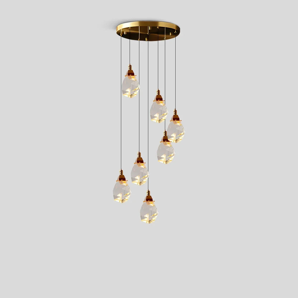 Rock Crystal Rain Chandelier for Living Room | Desfino