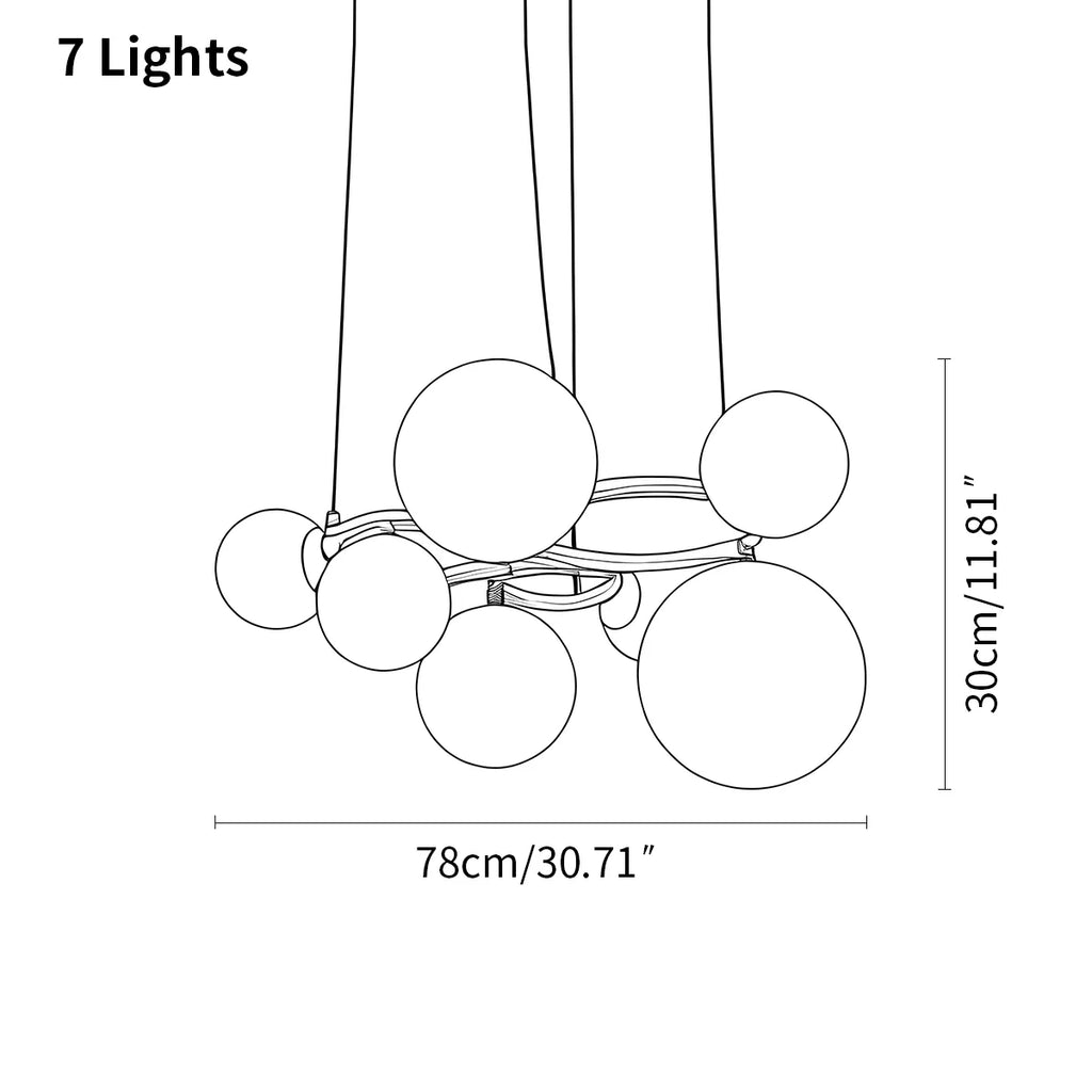 Luxurious Single-Tone Glass Spheres Chandelier | Desfino