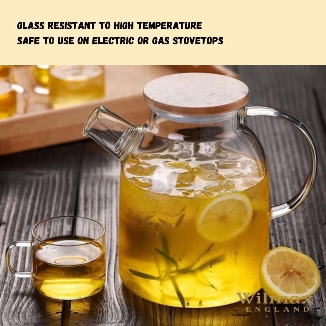 Wilmax-Thermoglastheekanne 54oz — Für Teeliebhaber, herdgeeignet | Desfino