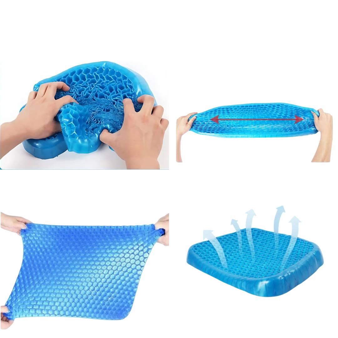 Coussin d’assise orthopédique en gel à structure alvéolaire