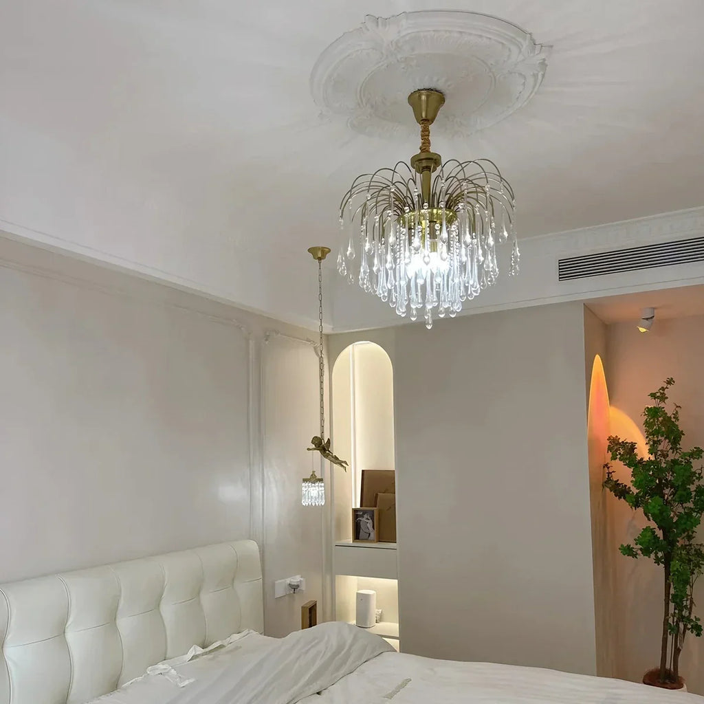 French Retro Water Drop Glass Chandelier | Desfino