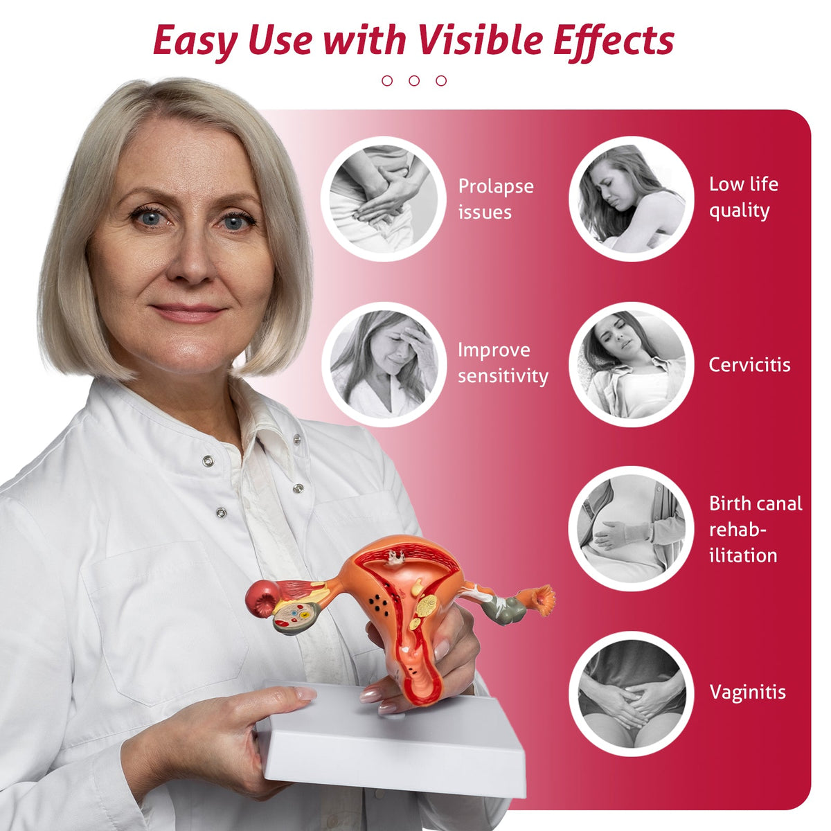 Intimes Wellnessgerät für Damen — 630–660nm rotes Licht, 8 Stufen - Desfino