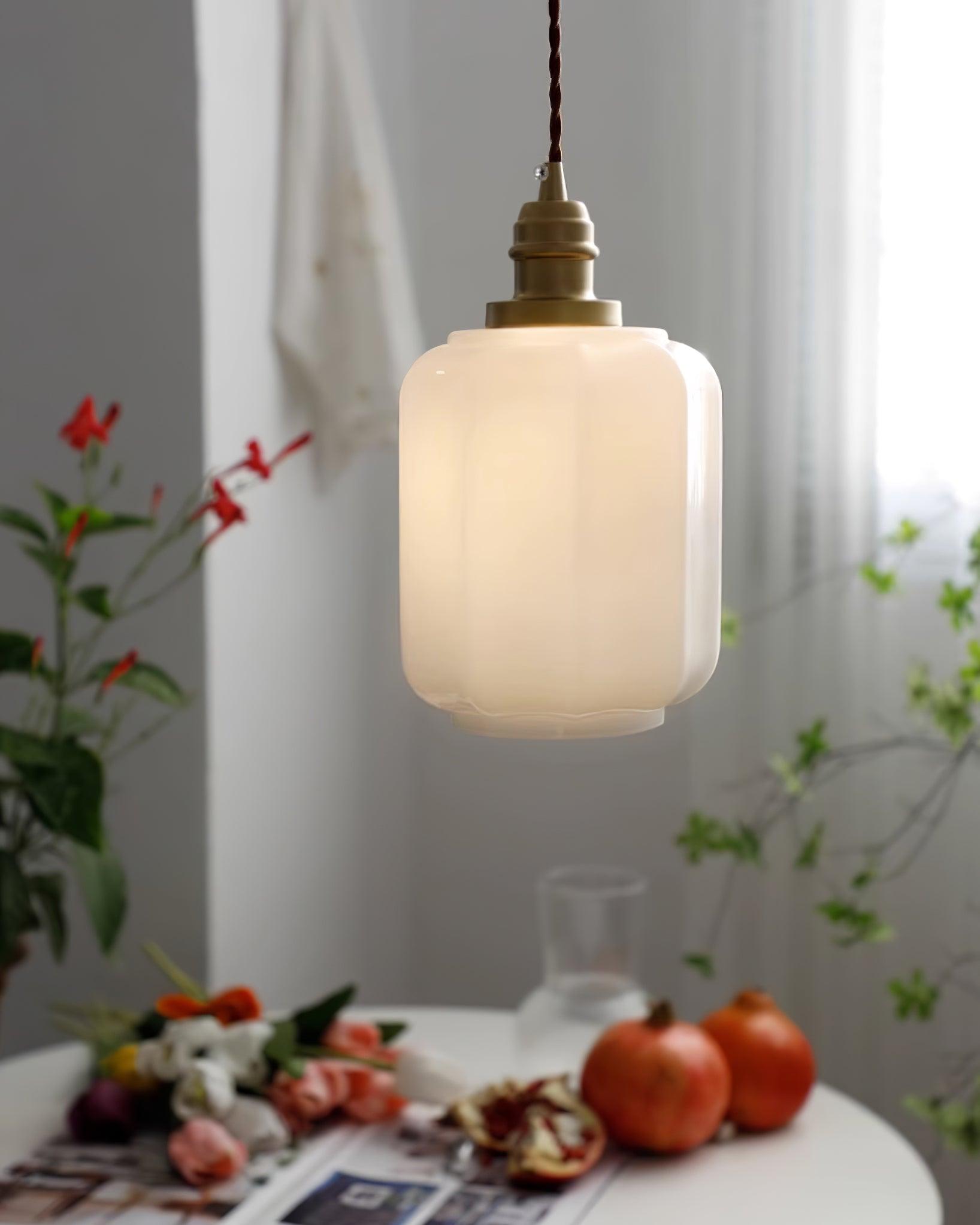 Henry Pendant Lamp — White Glass Shade