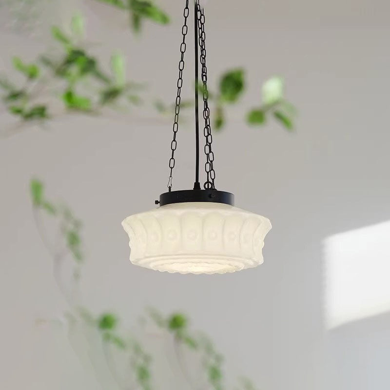 M48 Iron and Glass Cylinder Chandelier
