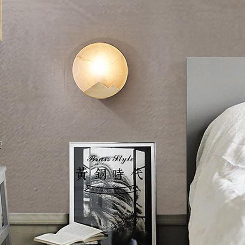 Applique LED in marmo Luma — design nordico minimalista, paralume rotondo | Desfino