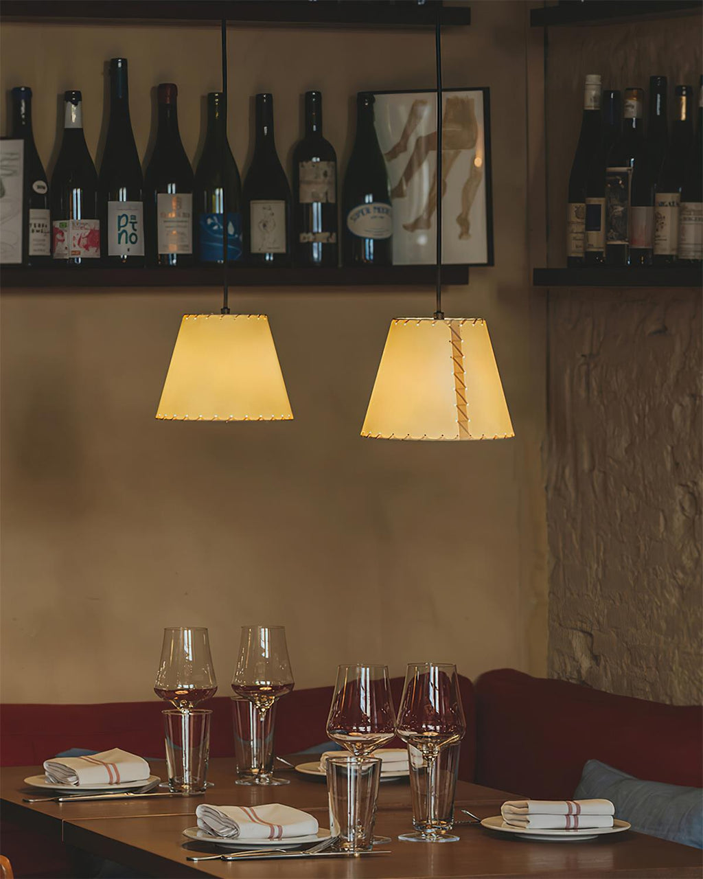 Hemline Pendant Lamp — Stitched Edge Shade