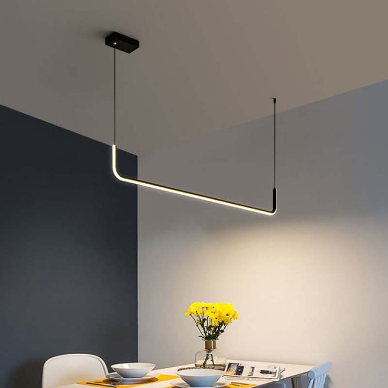 Lampa wisząca LED EdgeGlow — nowoczesna konstrukcja z metalu i silikonu - Desfino