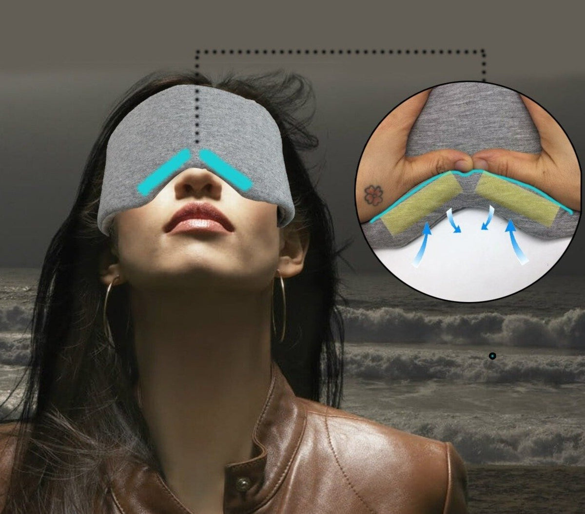 Maschera per dormire Bluetooth SomniWave — cuffie wireless, blocca la luce | Desfino