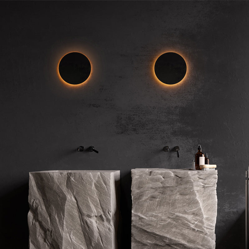 AeroLume Applique murale d’extérieur LED ronde, noire et blanche - Desfino
